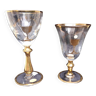 2 verres "souvenir de communion" en verre cristallin