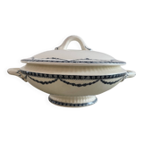 Small soup tureen or vegetable dish in iron earth Salins Vincennes model