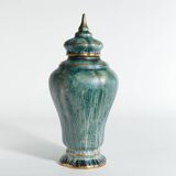 Art Deco Green Lustre Glaze Lidded Vase by Josef Ekberg Gustavsberg, 1920's