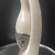 Vase Pichet "Forme Libre" Raku et Bois vermoulu (1960/70)