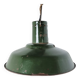 Vintage dark green enamel industrial pendant lights, 1960s