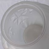 Ball vase with relief flower decoration, frosted glass