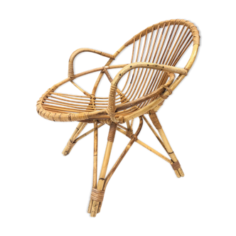 Chaise en rotin de Rohe Noordwolde, 1960s, Pays-Bas