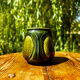 Pretty little antique pot, Majolica Sarreguemines green slipware.