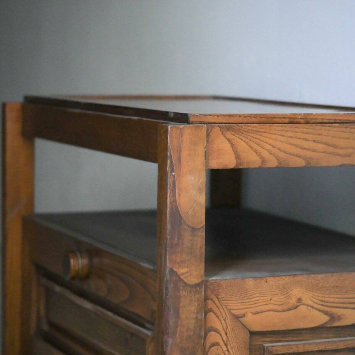 Low wooden cabinet with tray, 1965