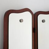 Vintage Scandinavian Mirror with Folding Side Panels