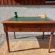 Desk, green leather top