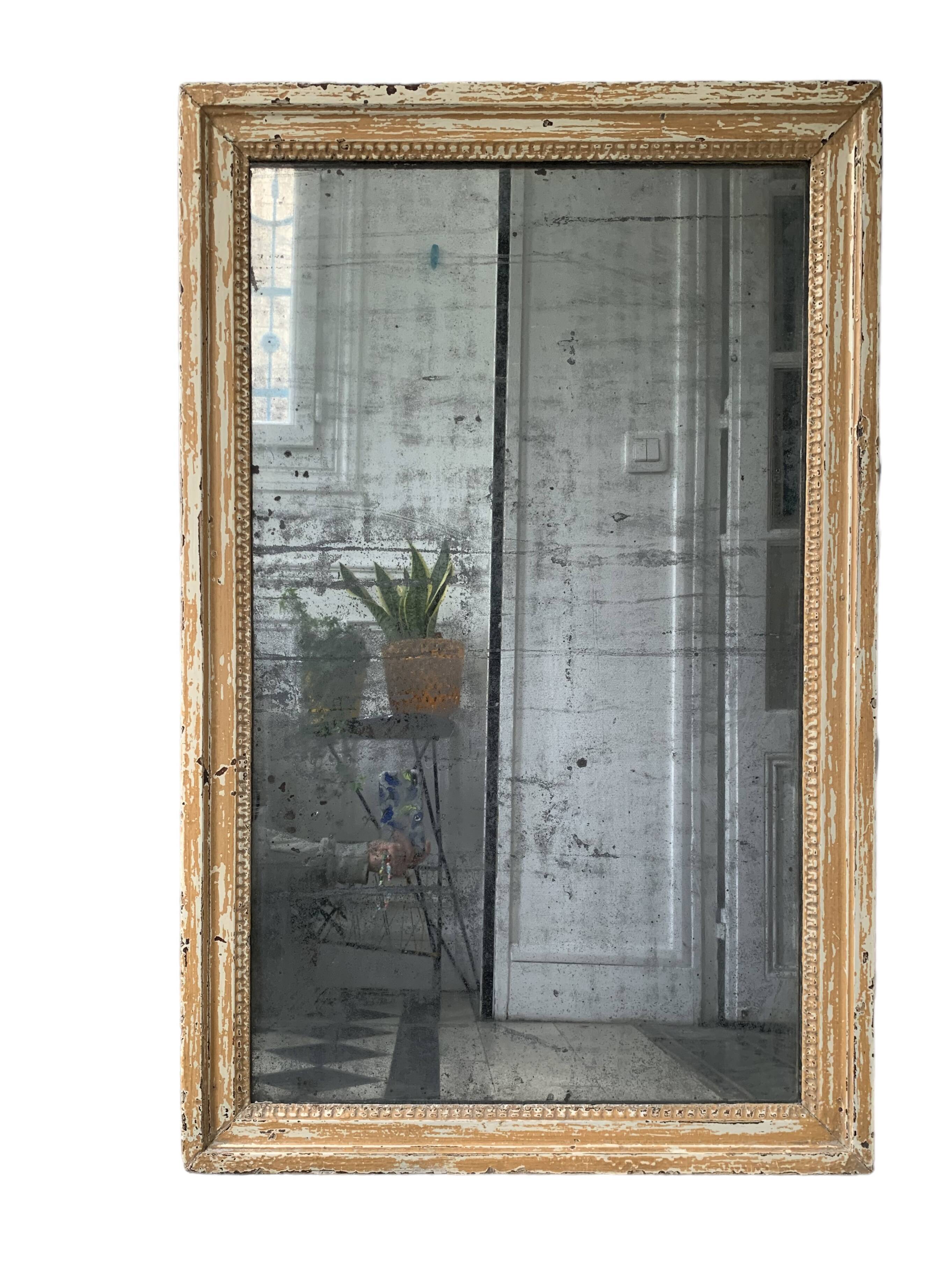 19th century mercury mirror patinated trumeau
