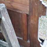 1900s coat rack patina gray mirror brass hooks