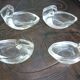 4 stylized swan-shaped salters