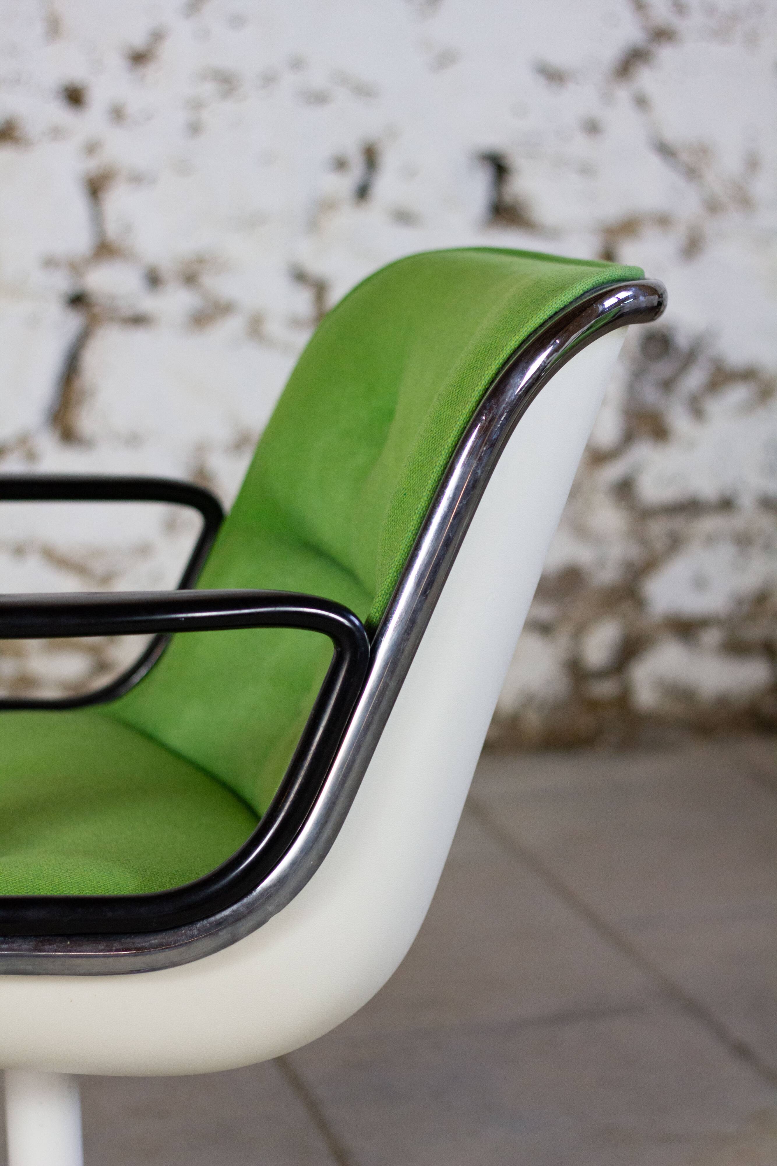 Green executive armchair by Charles Pollock for Knoll, 1960