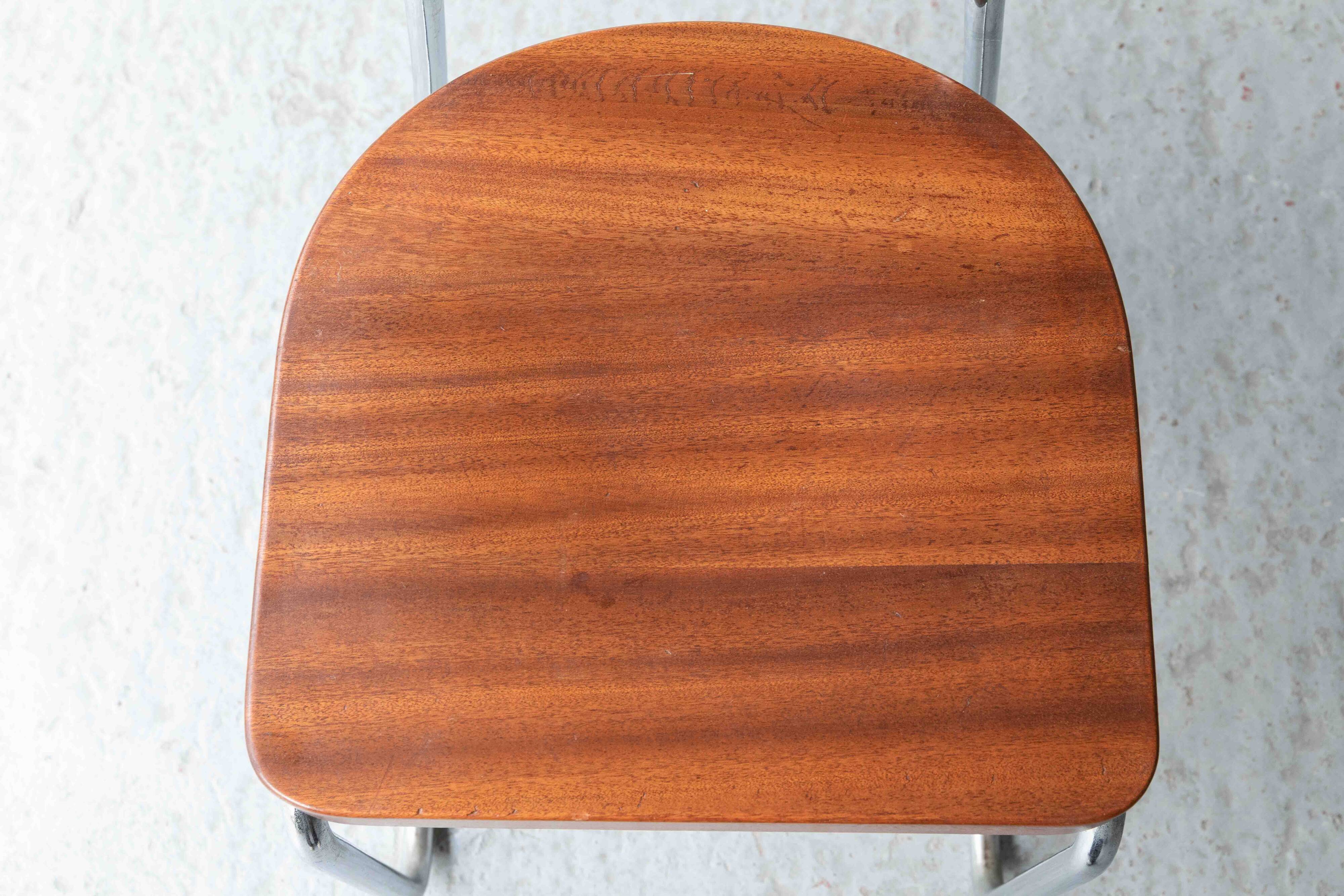 Set of 4 'B257' dining chairs by Emile Guillot, 1920s