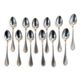 12 small Christofle silver-plated spoons (Louis XVI Ribbons style)