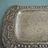 ancien plateau plat étain zinc déco table french tin zinc tray art nouveau