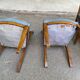 6 Biedermeier chairs in solid walnut and blue velvet, 1840