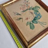 Original framed drawing from the beginning of the 19th century inspired by the work of Pierre-Joseph Redouté