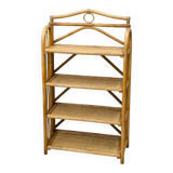Vintage bamboo shelf – Handmade – Removable trays