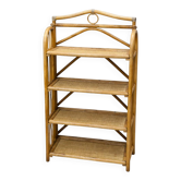 Étagère vintage en bambou – Fabrication artisanale – Plateaux amovible