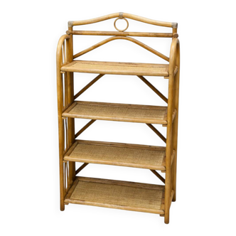 Vintage bamboo shelf – Handmade – Removable trays