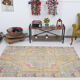 Tapis turc jaune oriental, 137x211cm