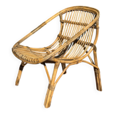 1950s Rattan Armchair from France