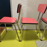 4 vintage red formica chairs