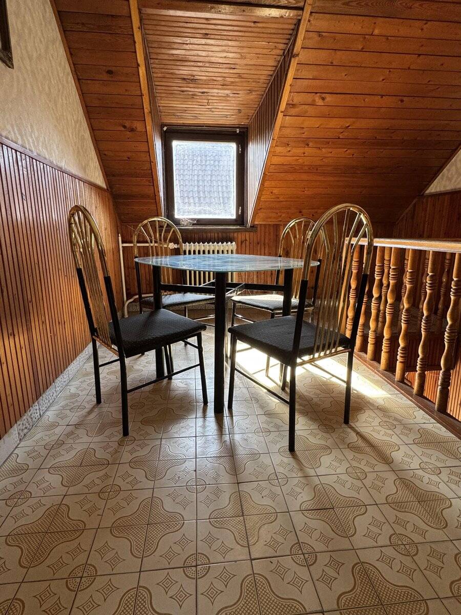 Vintage brass and black wood dining set, 1970s, set of 5