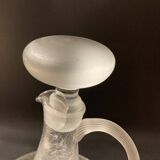 Carafe ancienne en verre soufflé, dotée d’un superbe effet craquelé