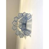Contemporary Light-Blue “Tronchi”Murano Glass Wall Sconces in Venini Style - a Pair