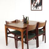 Extendable rectangular dining table in rosewood 'Emmedingen'