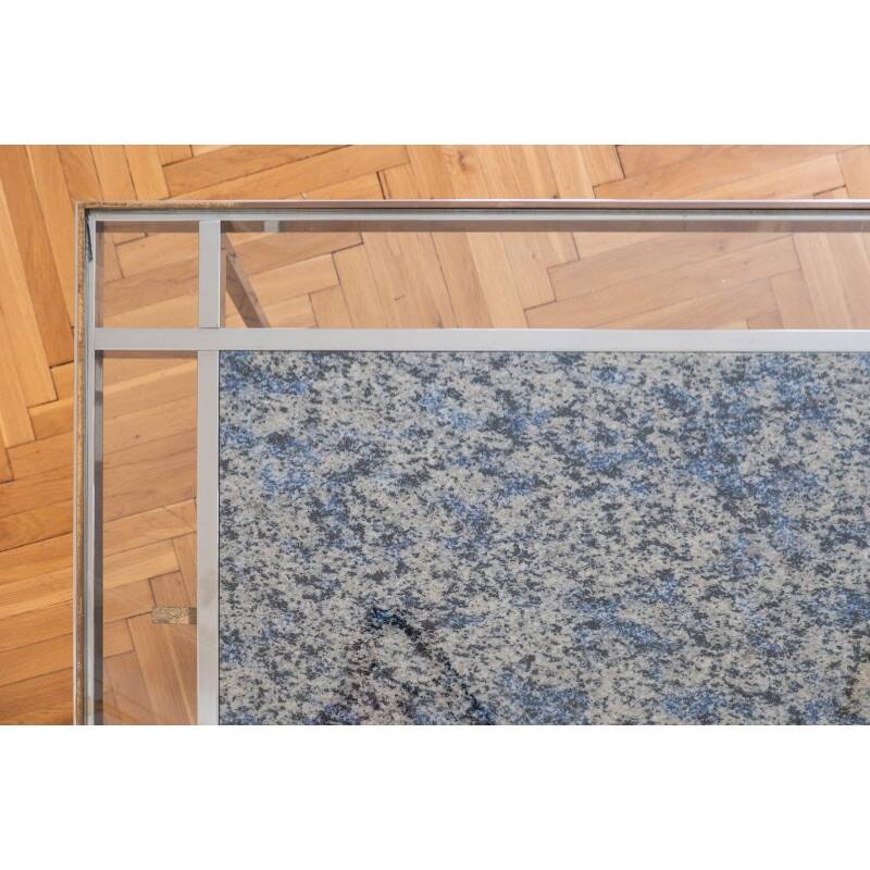Marble and glass coffee table, Italy 1970s