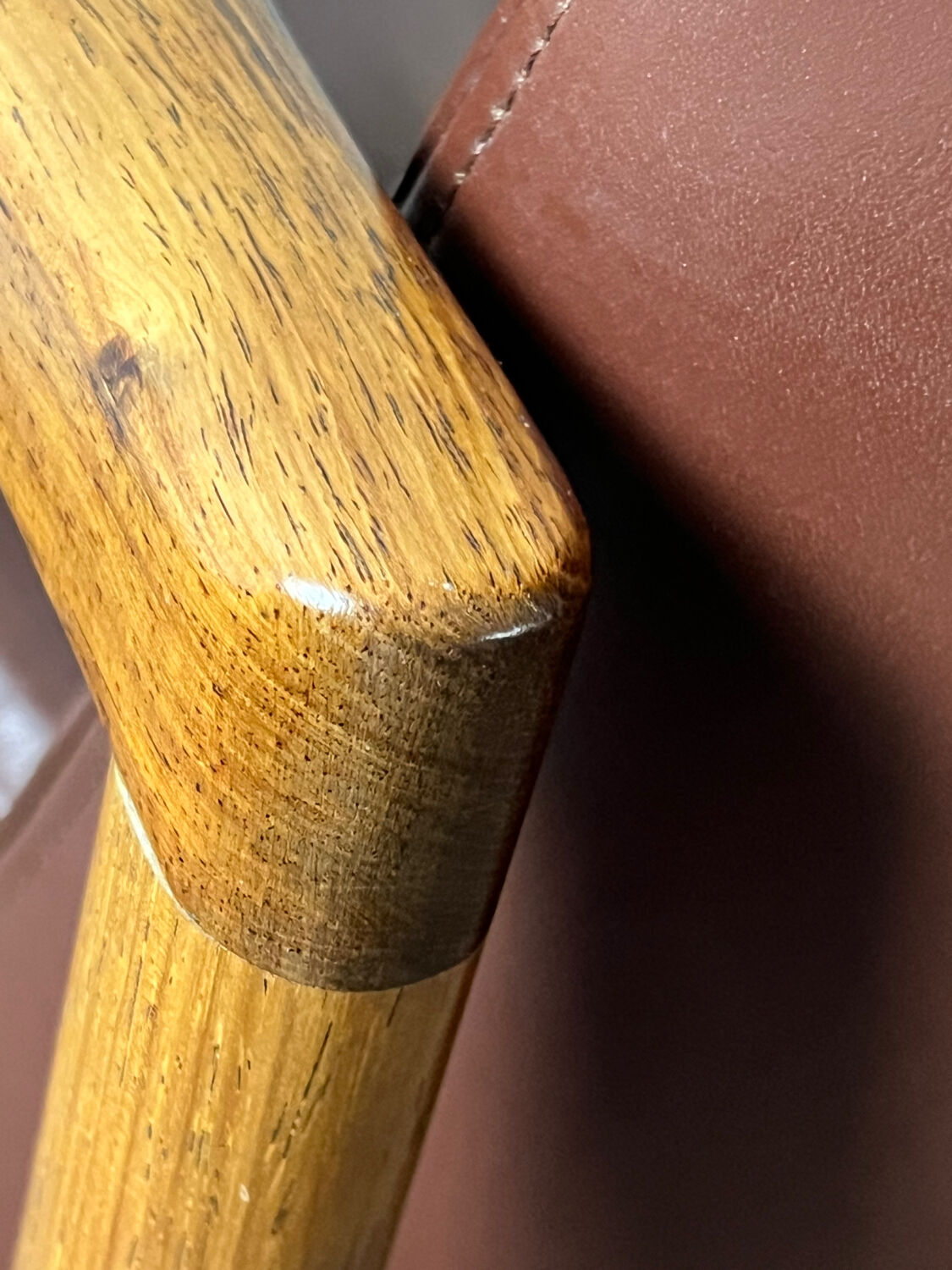 Leather and wood armchair by Ib Kofod Larsen