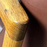 Fauteuil en cuir et bois de Ib Kofod Larsen