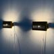 Pair of yellow metal wall lights from the mid-century by N Leuchten, 1960s, Germany.