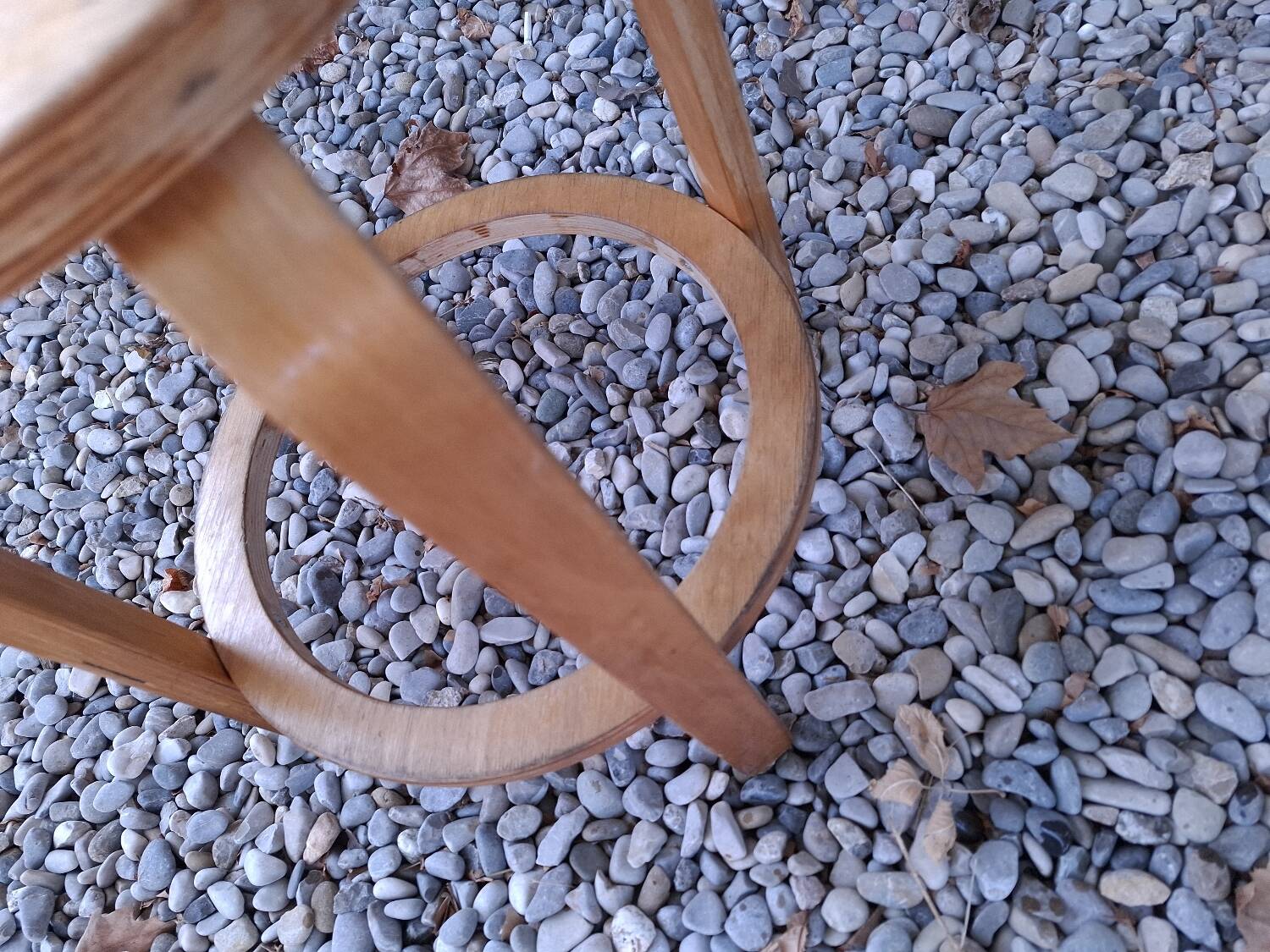 Vintage curved wooden stool