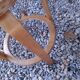Vintage curved wooden stool