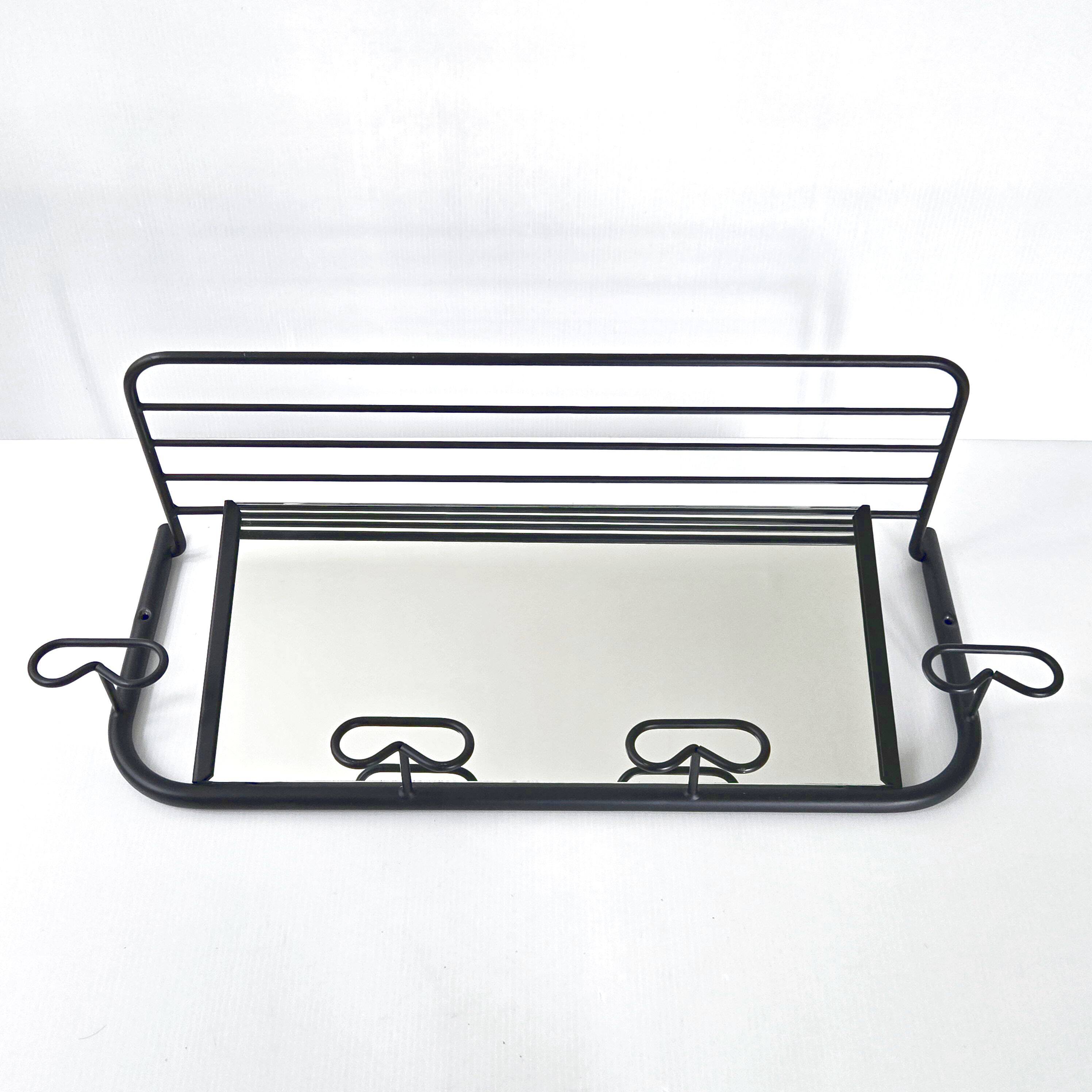 Vintage 1950s coat rack & mirror