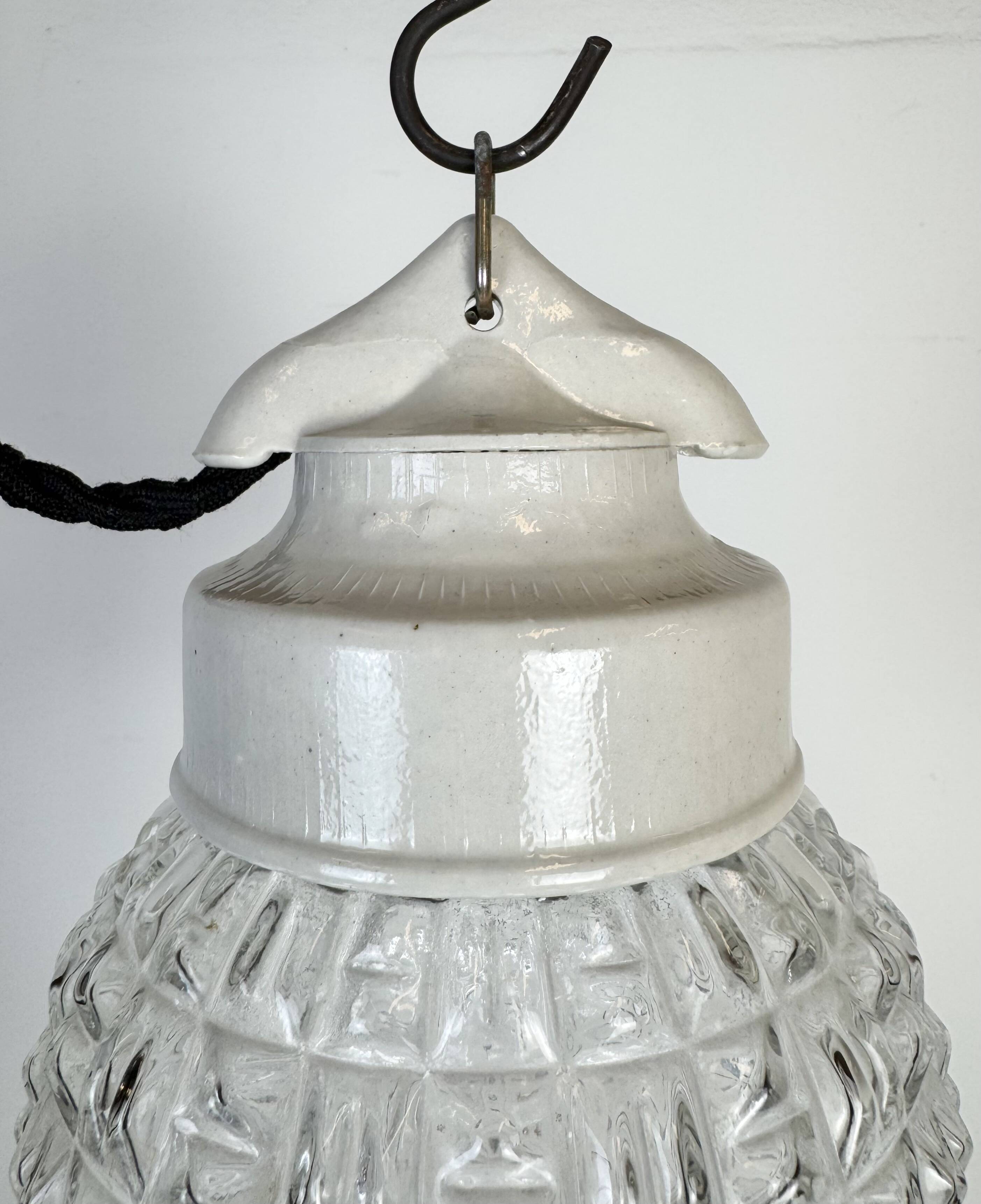 Vintage White Porcelain Pendant Light, 1970s