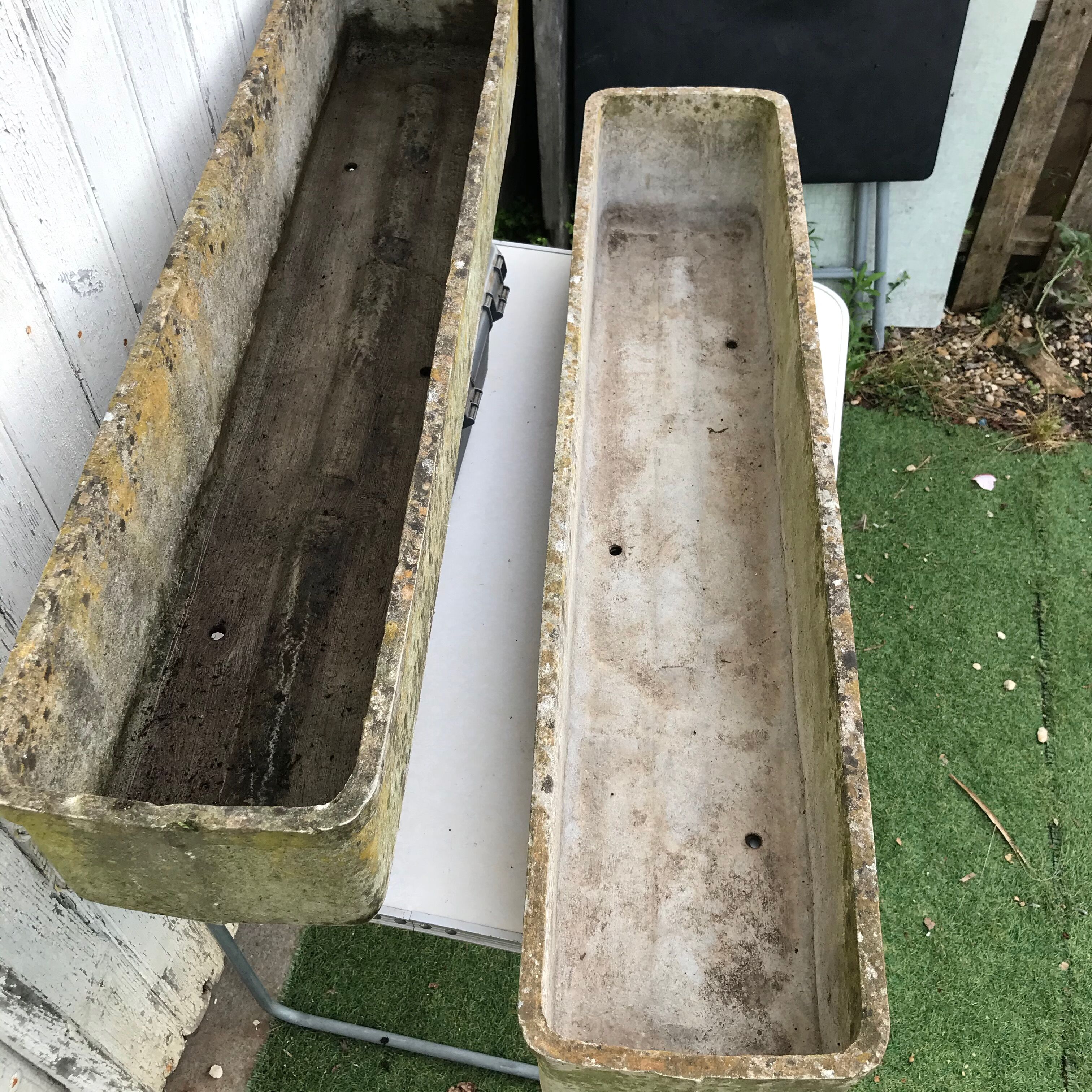 Pair of vintage fibrociment planters