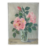 Oil on canvas bouquet of roses