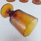 Set of 4 amber glass stemmed glasses