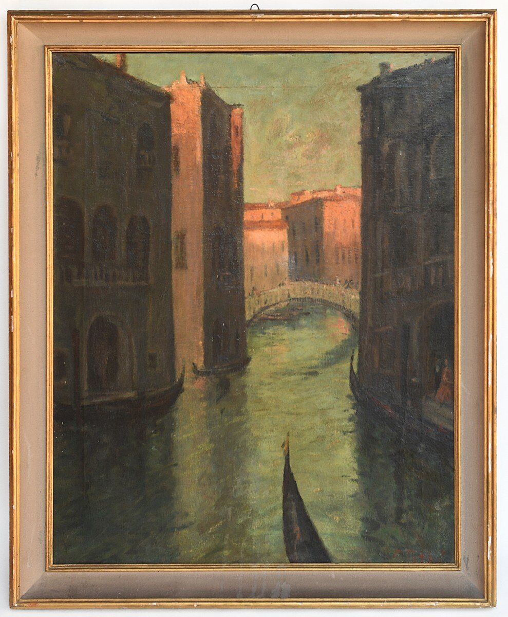 Oil on canvas - Scene in Venice