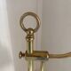 Large art deco brass lamp with swan neck and glass tulip globe