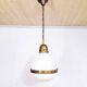 Opal glass and brass pendant light