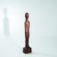 Dutch Brutalist carved wood sculpture of woman's figure, height 95cm, 1970s