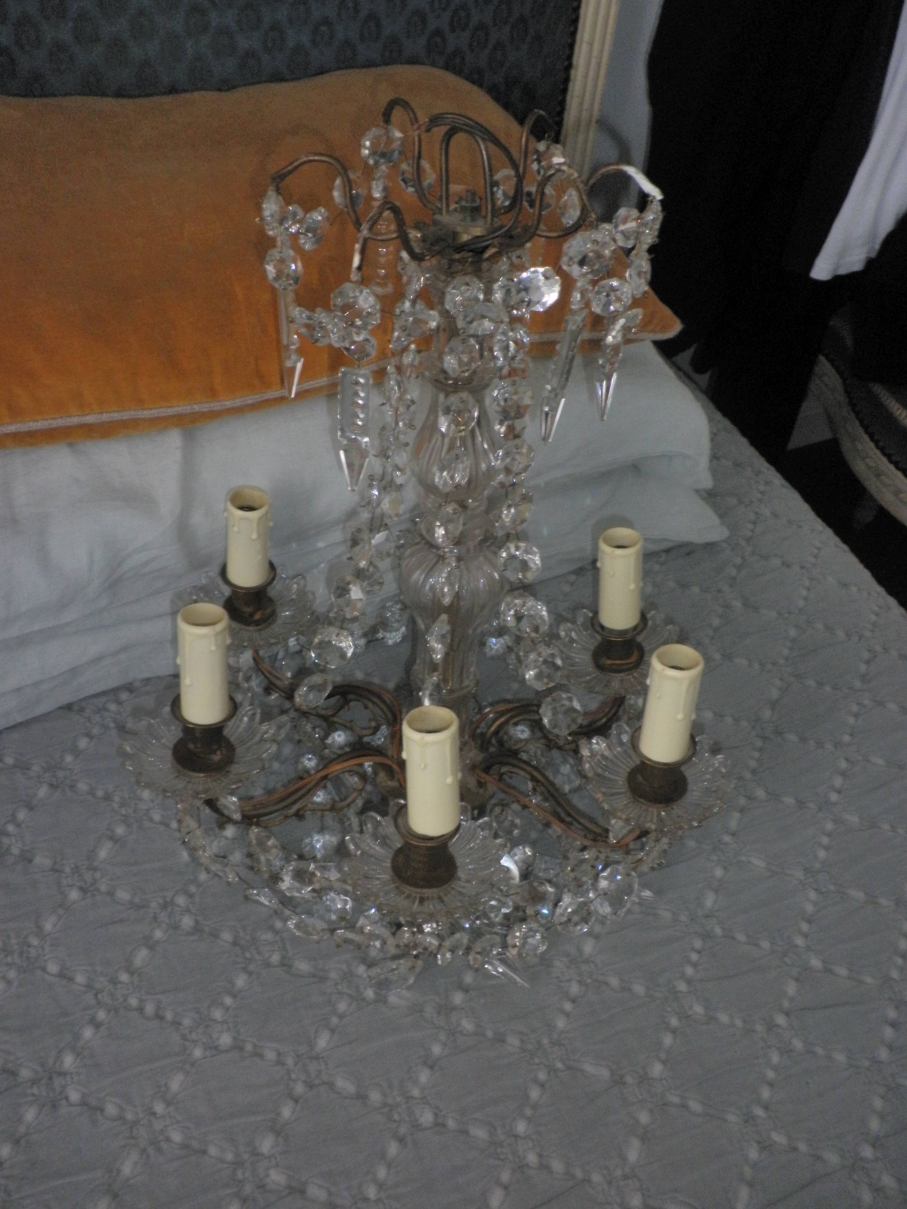 Antique Louis XVI chandelier with pendants