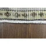 1970s Vintage Turkish Handmade Wool Beige Oversized Area Rug 208x295