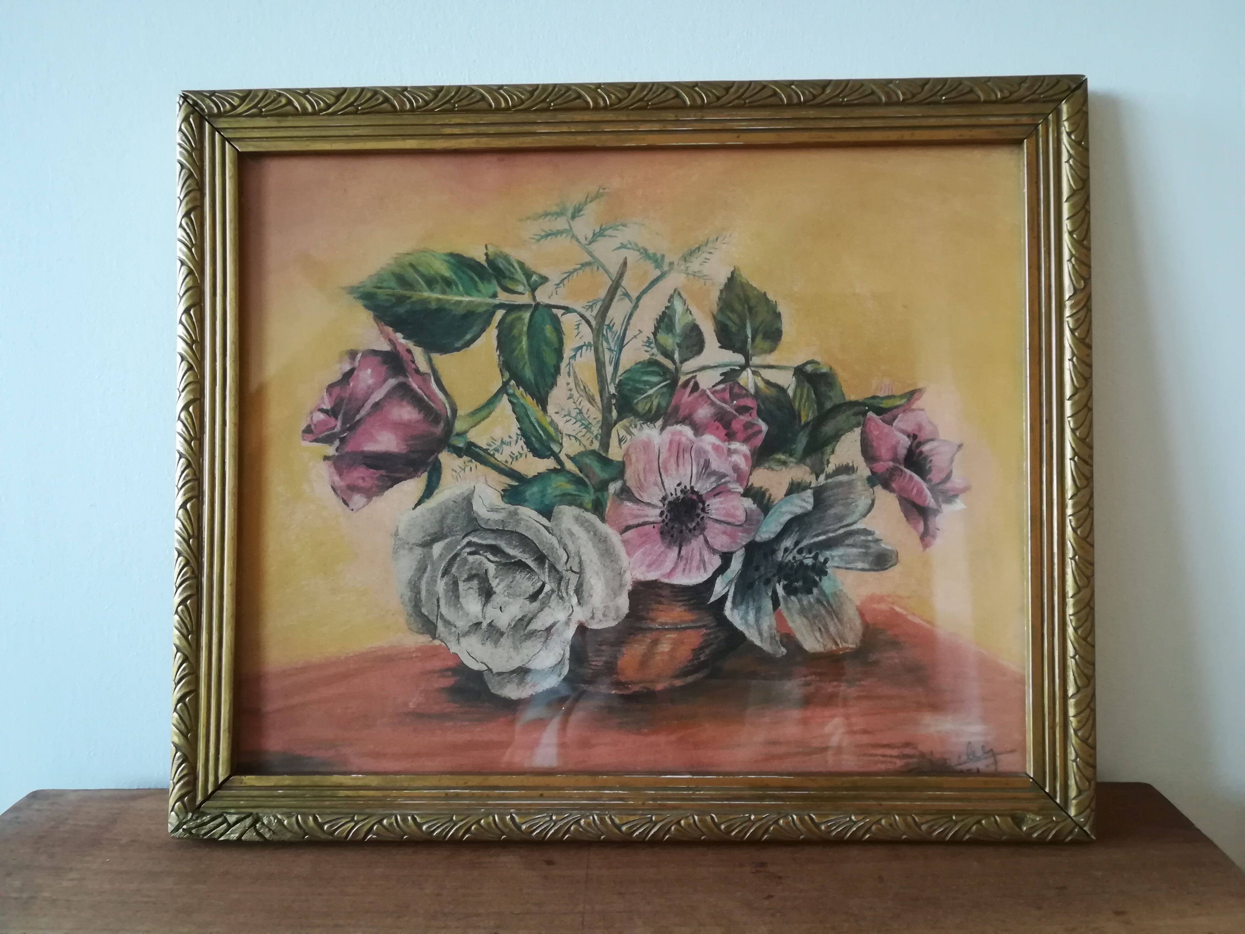 Painting pastel flowers