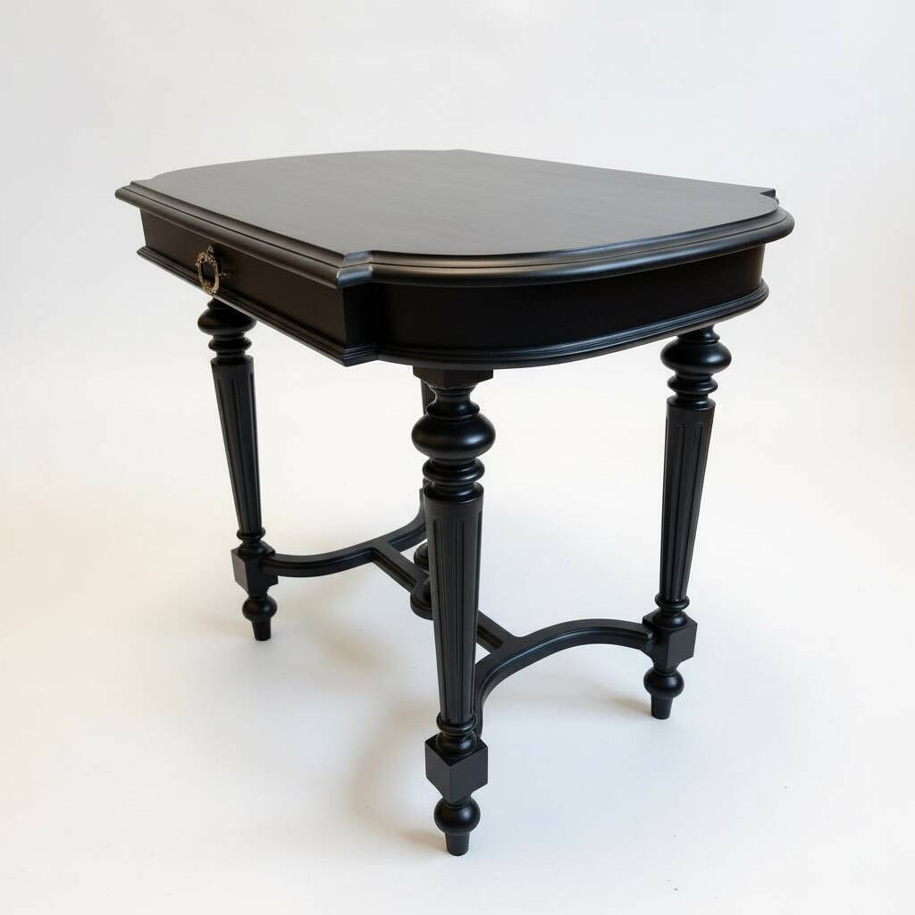 Blackened wood gueridon / centre table in Napoléon III style.