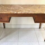 Wood and pink marble desk
